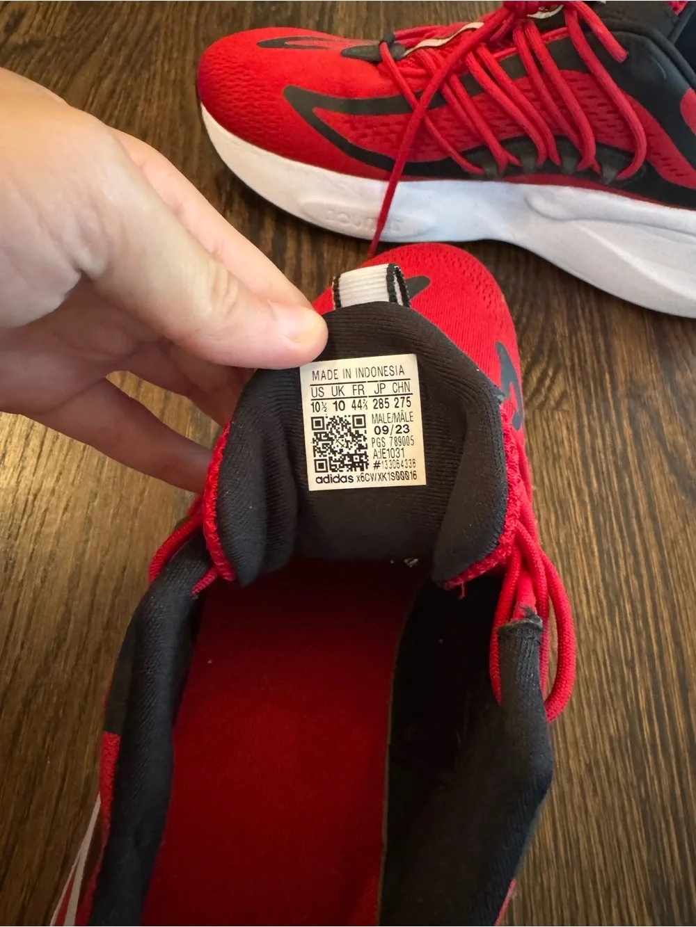 adidas Red and Black Men's Athletic Shoes